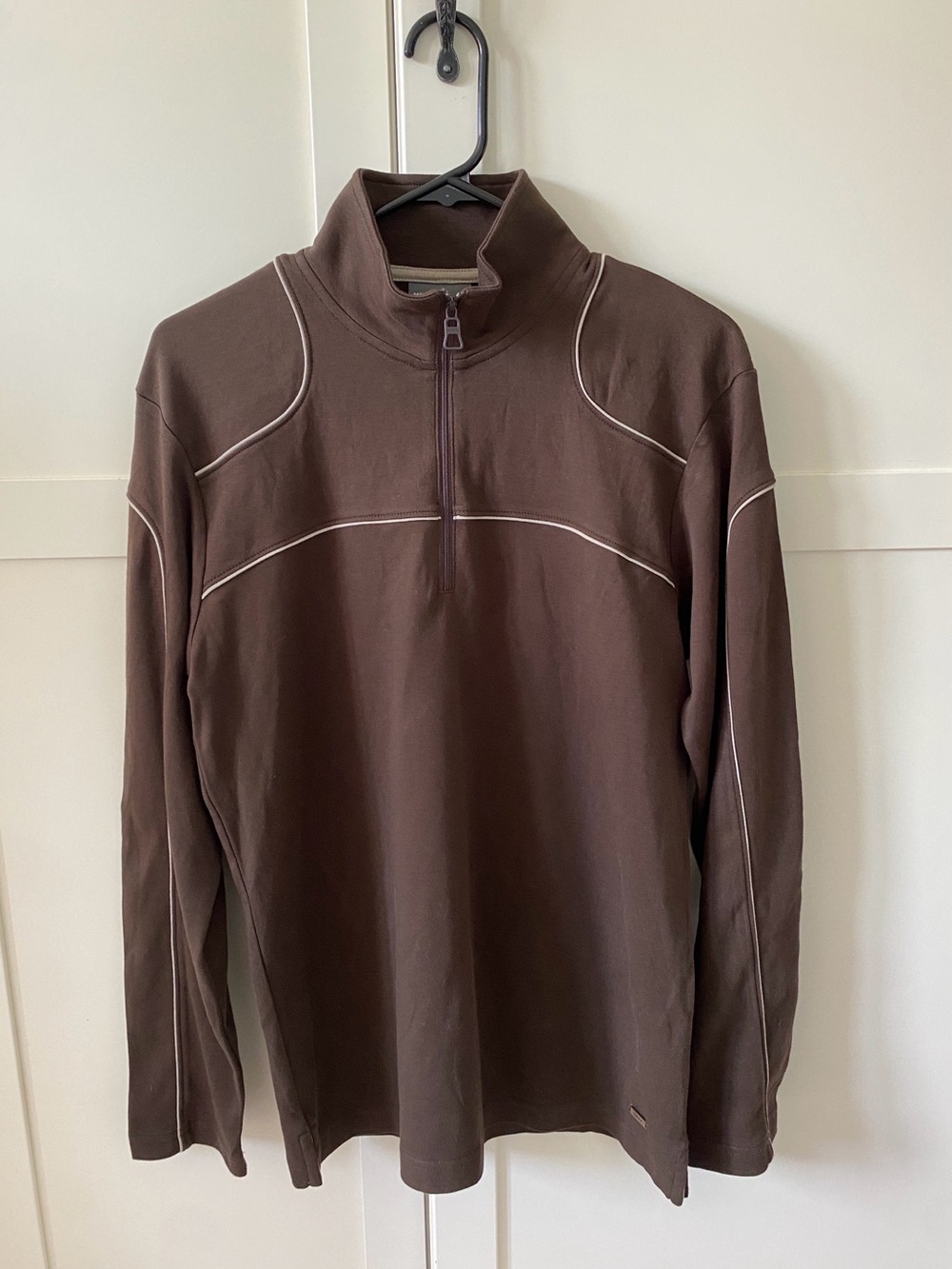 NWT Mexx Men's Brown Quarter-Zip Pullover Lightweight Sweatshirt Size S